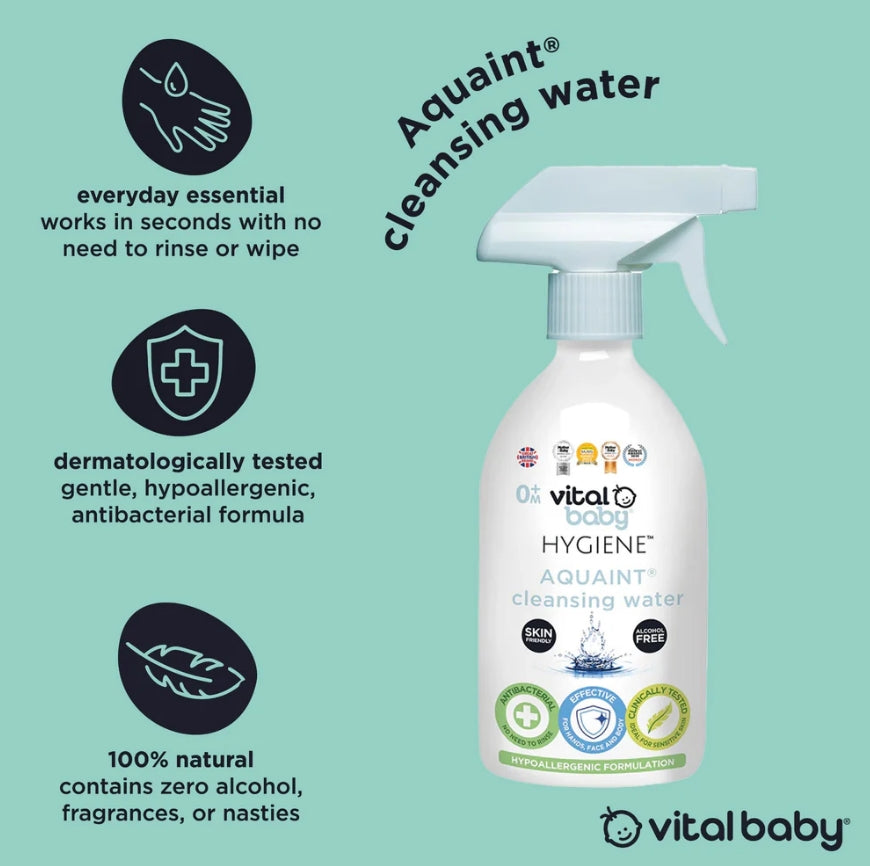 Apă de curățare antibacteriană Aquaint Vital Baby pentru bebeluși