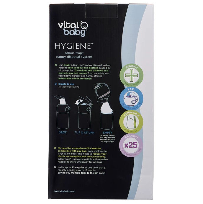 Хигиенен Кош За Памперси Без Касети Зелен Vital Baby
