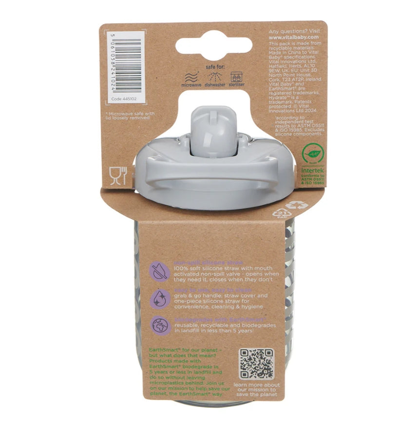 EarthSmart Vital Baby Non-Spill Cup with Straw 350 ml Gray