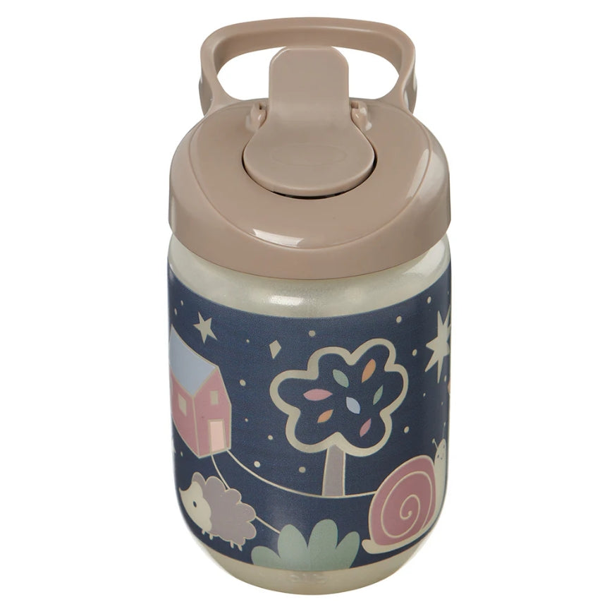 Pahar anti-vărsare EarthSmart Vital Baby cu pai 350 ml, strălucește în întuneric