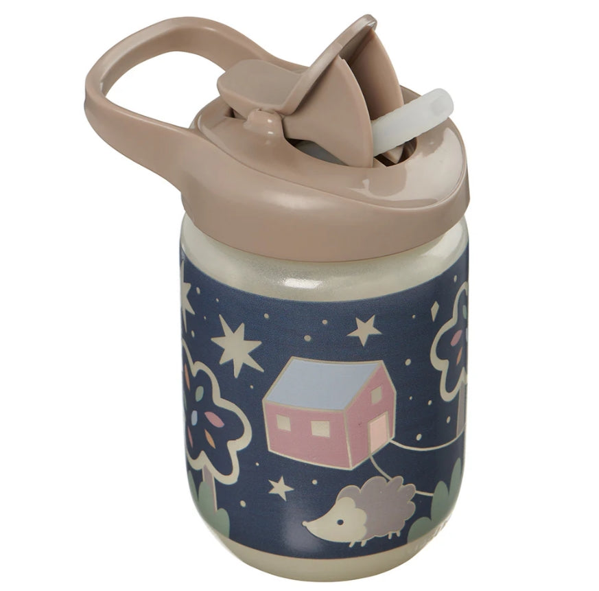 Pahar anti-vărsare EarthSmart Vital Baby cu pai 350 ml, strălucește în întuneric