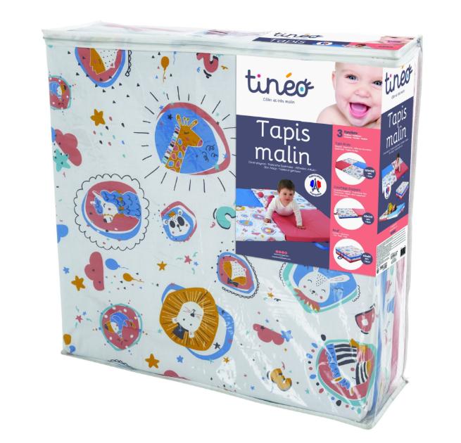 Tineo Интелигентна постелка 5в1- за игра, подвижен Матрак, барбарон, тунел и къща Семейни забавления