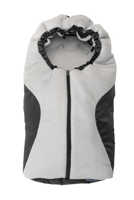 Geantă de iarnă fleece negru/gri