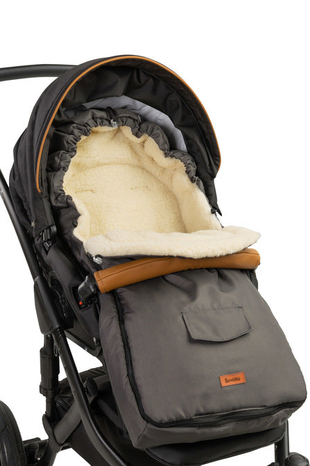 Winter Woolen Stroller Bag Graphite (95X40)