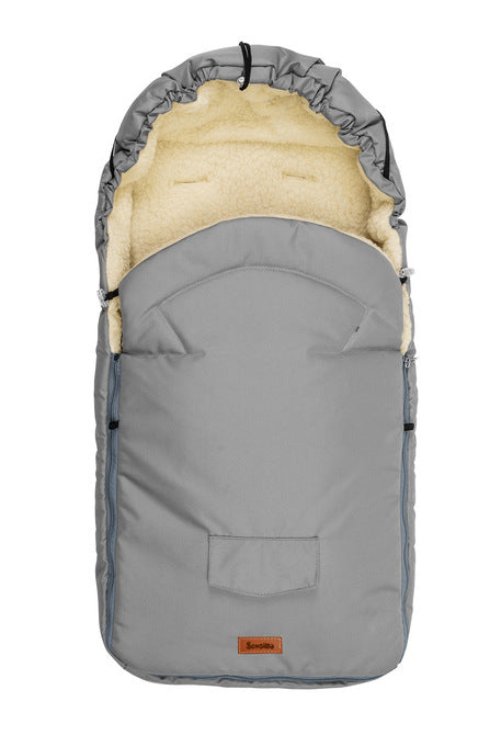 Winter Woolen Stroller Bag Light Grey (95X40)