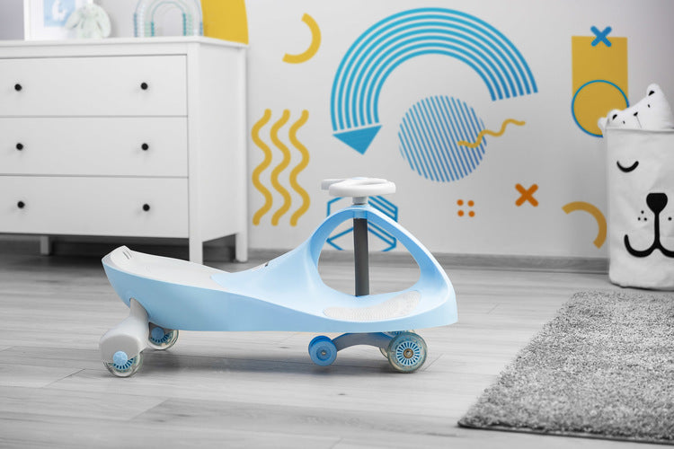 Cărucior pentru copii pentru călărie și împingere Wiggle Car Spinner Blue Caretero Toyz