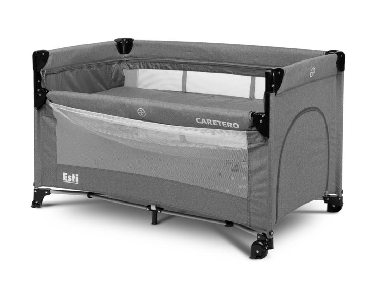 Esti Graphite Caretero folding playpen with drop side