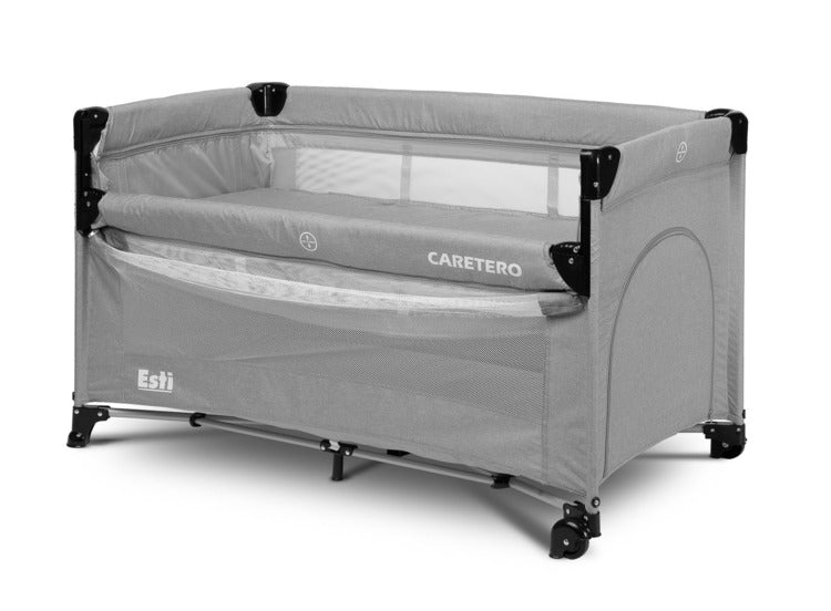 Folding playpen with drop side Esti Grey Caretero