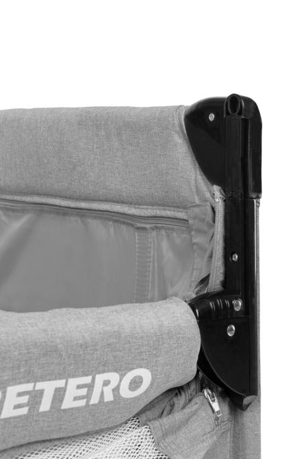 Folding playpen with drop side Esti Grey Caretero