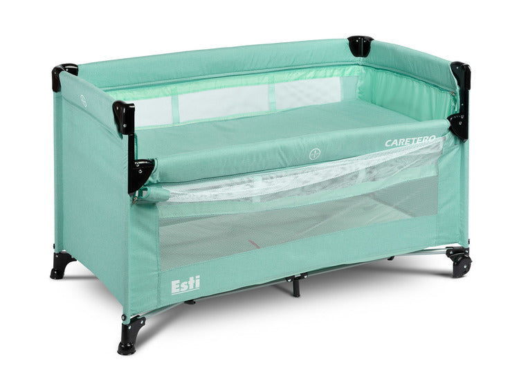 Foldable Playpen 2 Levels With Drop Side Esti Mint Caretero