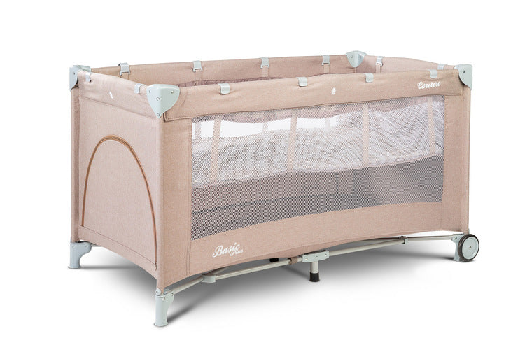 Foldable travel cot 2 levels Basic Beige Caretero