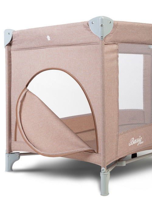 Foldable travel cot 2 levels Basic Beige Caretero
