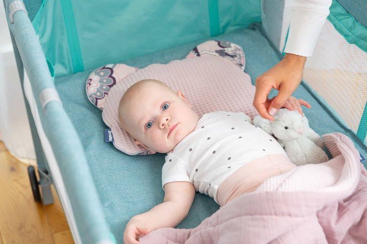 Foldable travel cot 2 levels Basic Light Grey Caretero