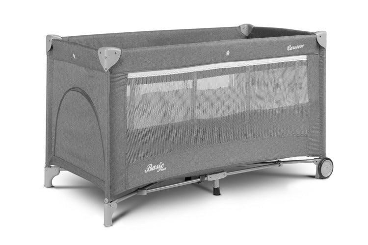 Foldable travel cot 2 levels Basic Light Grey Caretero
