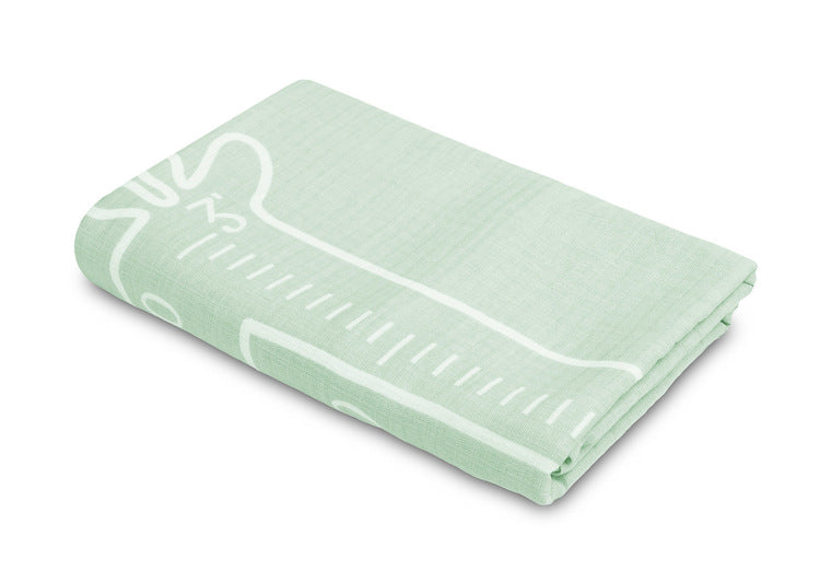 Muslin Photo Mat Giraffe Mint 120x120cm