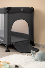 Foldable travel cot 1 level Basic Graphite Caretero