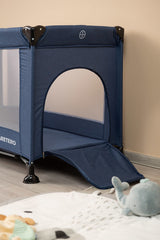 Foldable Travel Cot 1 Tier Basic Navy