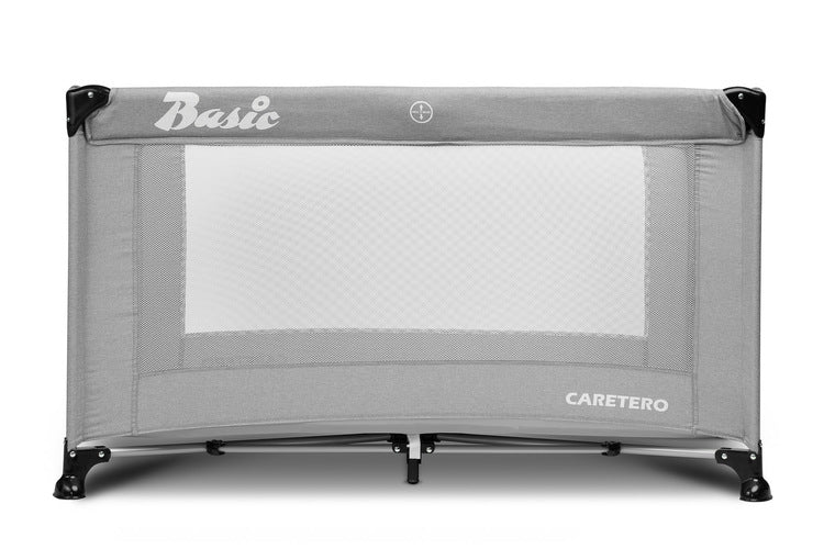 Foldable travel cot 1 level Basic Grey Caretero