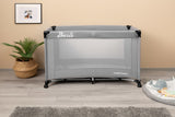 Foldable travel cot 1 level Basic Grey Caretero
