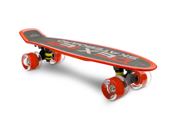 Skateboard Dexter Red + Casca Si Protectoare Caretero Toyz