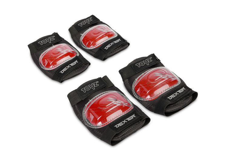 Skateboard Dexter Red + Casca Si Protectoare Caretero Toyz