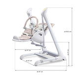 Scaun înalt și leagăn electric 2 în 1 Indigo Beige Caretero