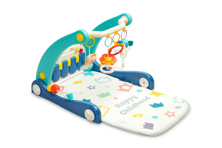 2in1 Baby Walker With Musical Pad Blue Caretero Toyz