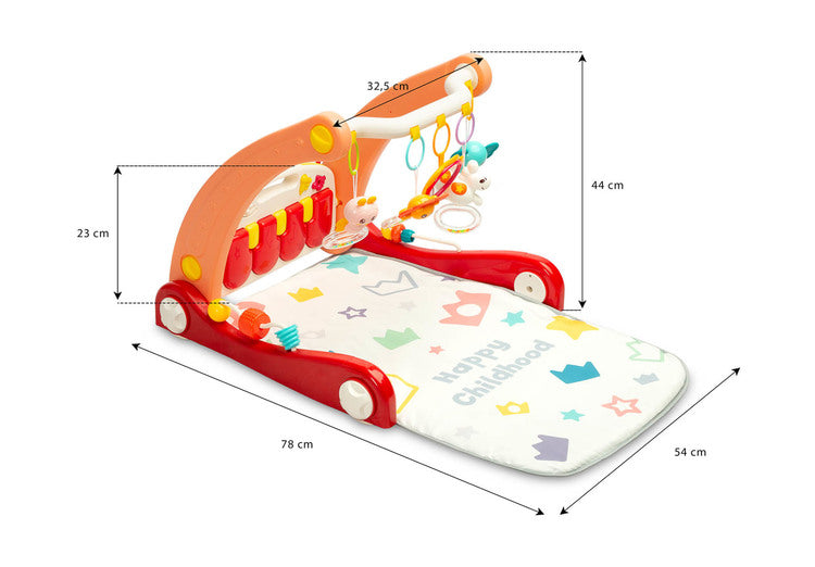 2В1 Проходилка С Музикална Подложка Синя Caretero Toyz