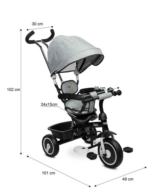 Tricycle With Parental Control Buzz Grey Caretero Toyz