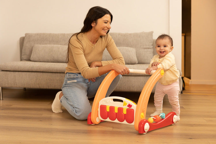 Trombător pentru copii 2 în 1 cu suport muzical roz Caretero Toyz