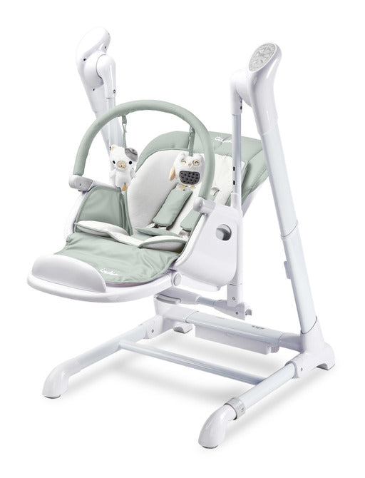 Столче За Хранене и Електрическа Люлка 2в1 Индиго Light Grey Caretero