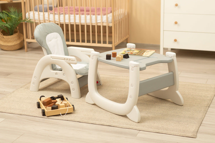 Scaun Inalt 2in1 + Masa Homee Grey Caretero
