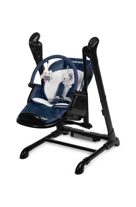 Столче За Хранене + Люлка шезлонгIndigo Black Navy Caretero
