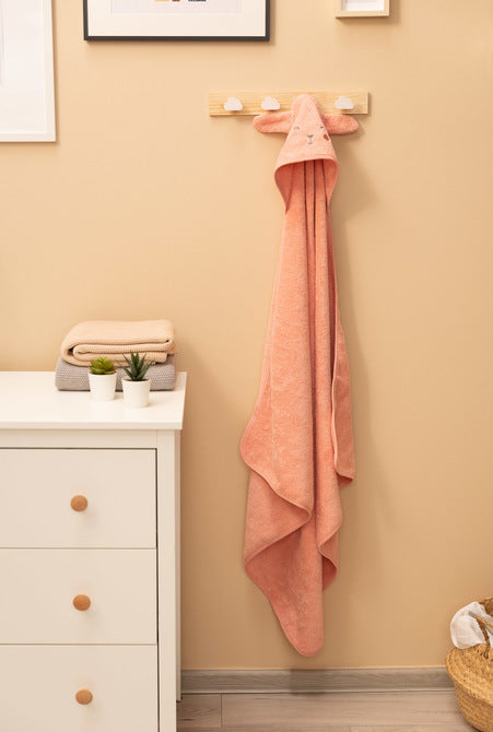 Rabbit Bath Towel 90x90cm Pink 100% Cotton