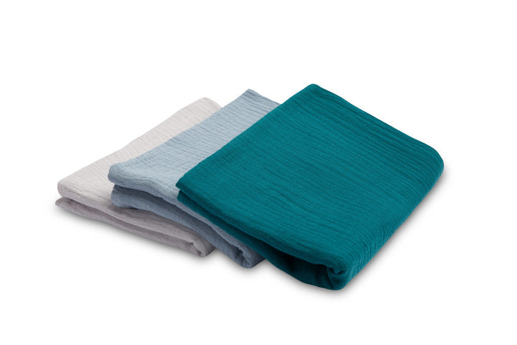 Muslin Diapers Uniform Blue 3 Pieces 60x80cm