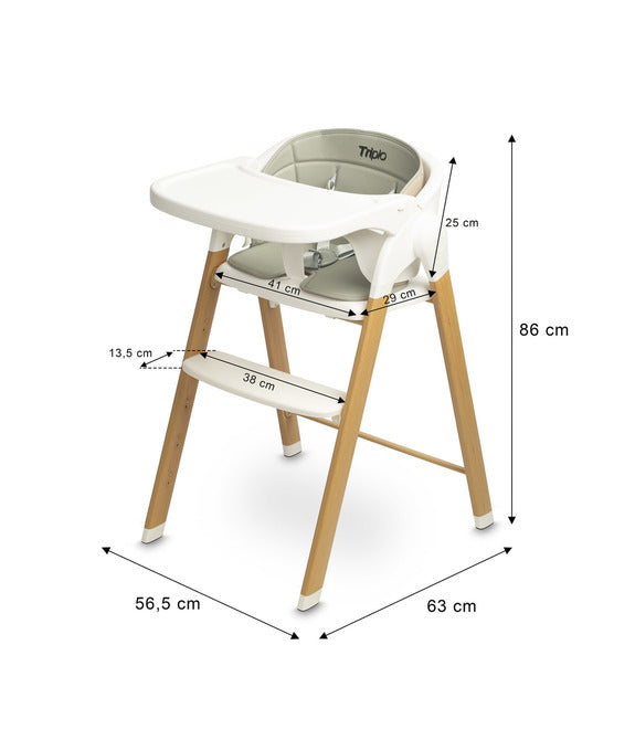 Столче За Хранене Triplo 3в1 Grey Caretero