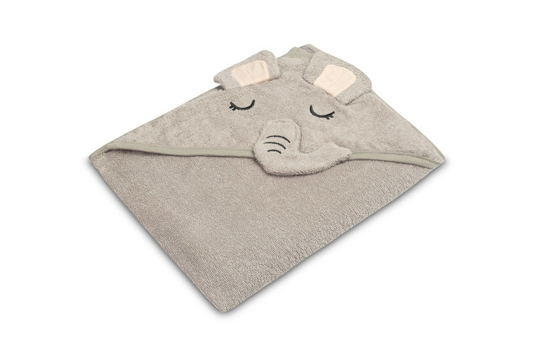 Baby Towel With Hood 100X100 Cm Elephant Gray Sensillo