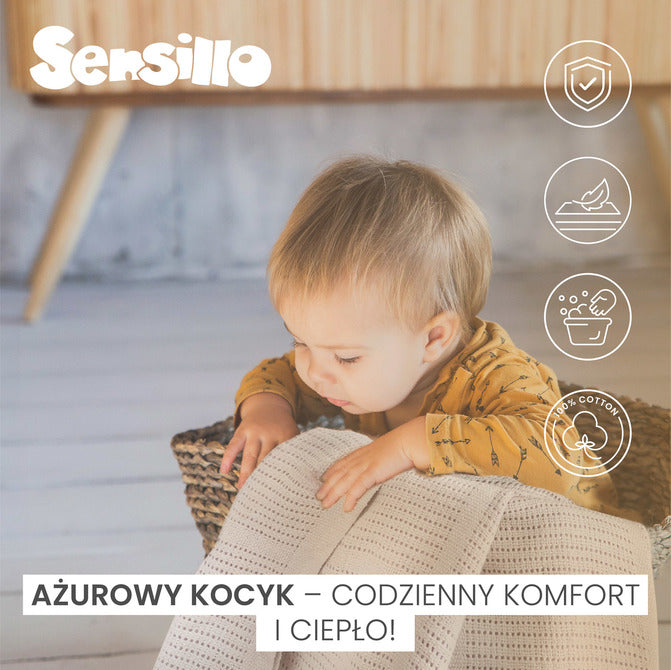 Blanket 100% Cotton Moli Beige Sensillo