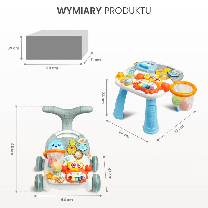 2in1 Baby Walker Spark Grey Caretero Toyz
