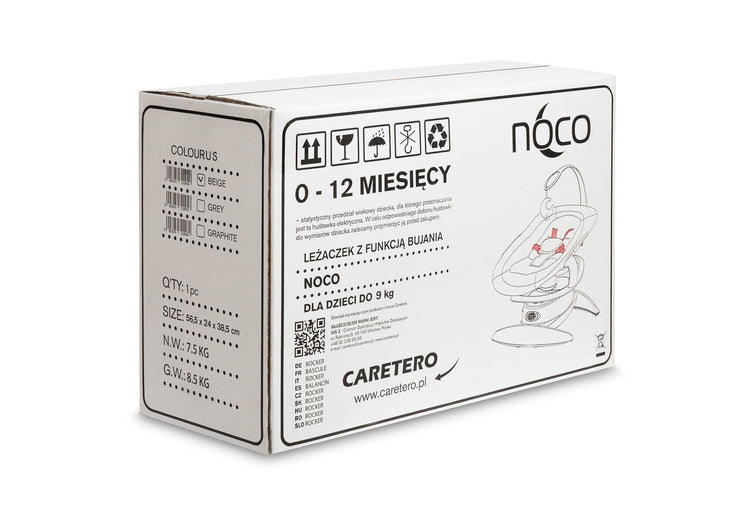 Шезлонг И Люлка 2в1 Rocker Noco Сив Caretero