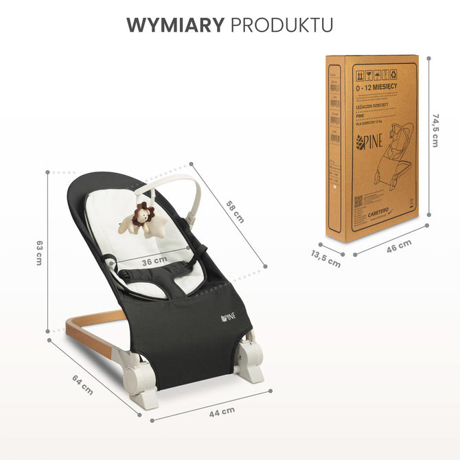 Шезлонг Bouncer Pine Grey Caretero