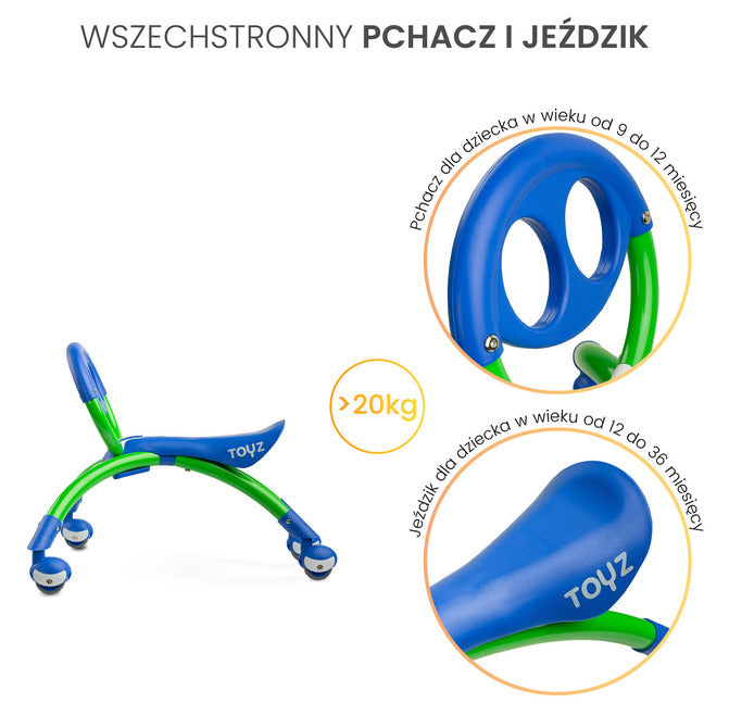 Количка за яздене Beetle 2В1 Тип Бръмбър Син Caretero Toyz