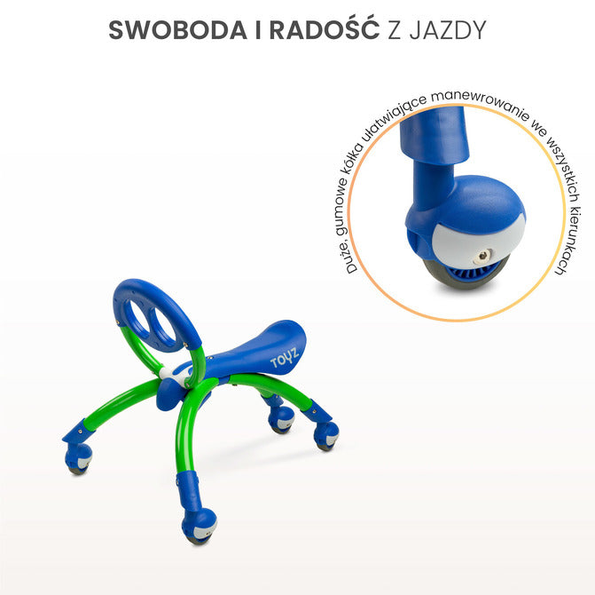 Количка за яздене Beetle 2В1 Тип Бръмбър Син Caretero Toyz