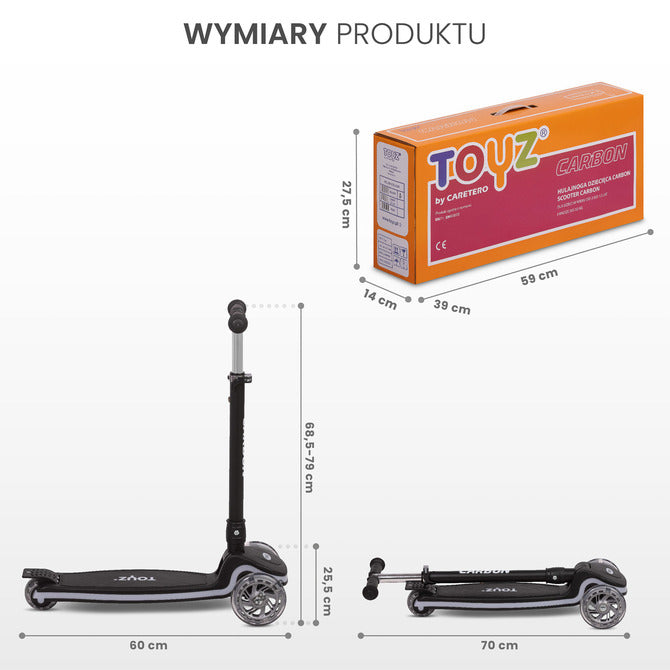 Тротинетка Carbon Черна Caretero Toyz