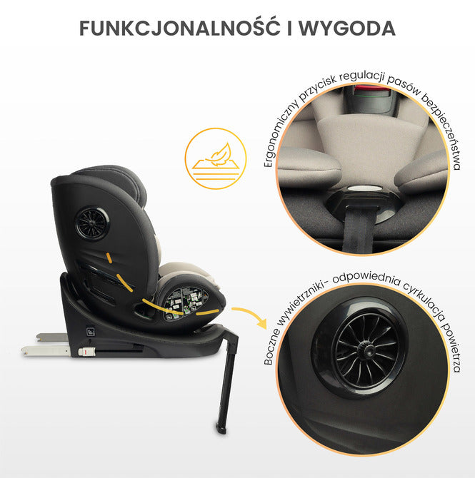 Scaun auto Fortis i-Size IsoFix 0-36kg Emerald Caretero