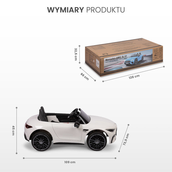 Children's Electric Car Mercedes Sl63 White Caretero Toyz