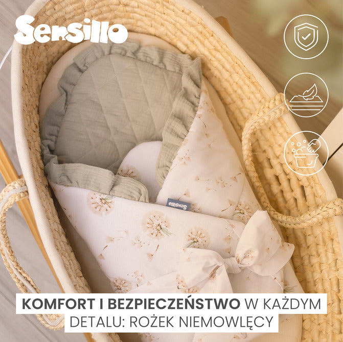 Diaper for writing Muslin green twigs 75X75 Sensillo