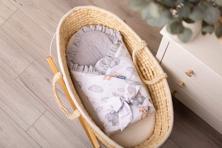 Muslin Diaper for Discharge Gray Bear 75X75 Sensillo