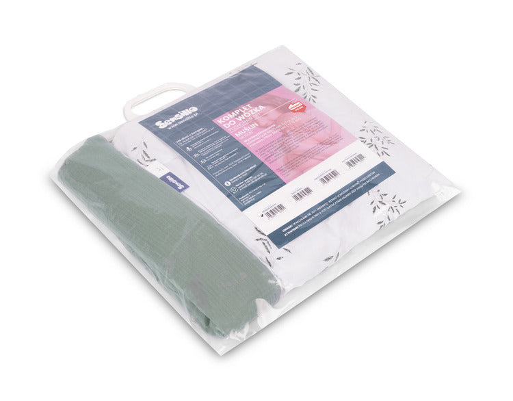 Muslin Stroller Set Green Twigs Sensillo