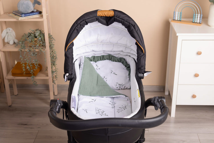 Muslin Stroller Set Green Twigs Sensillo